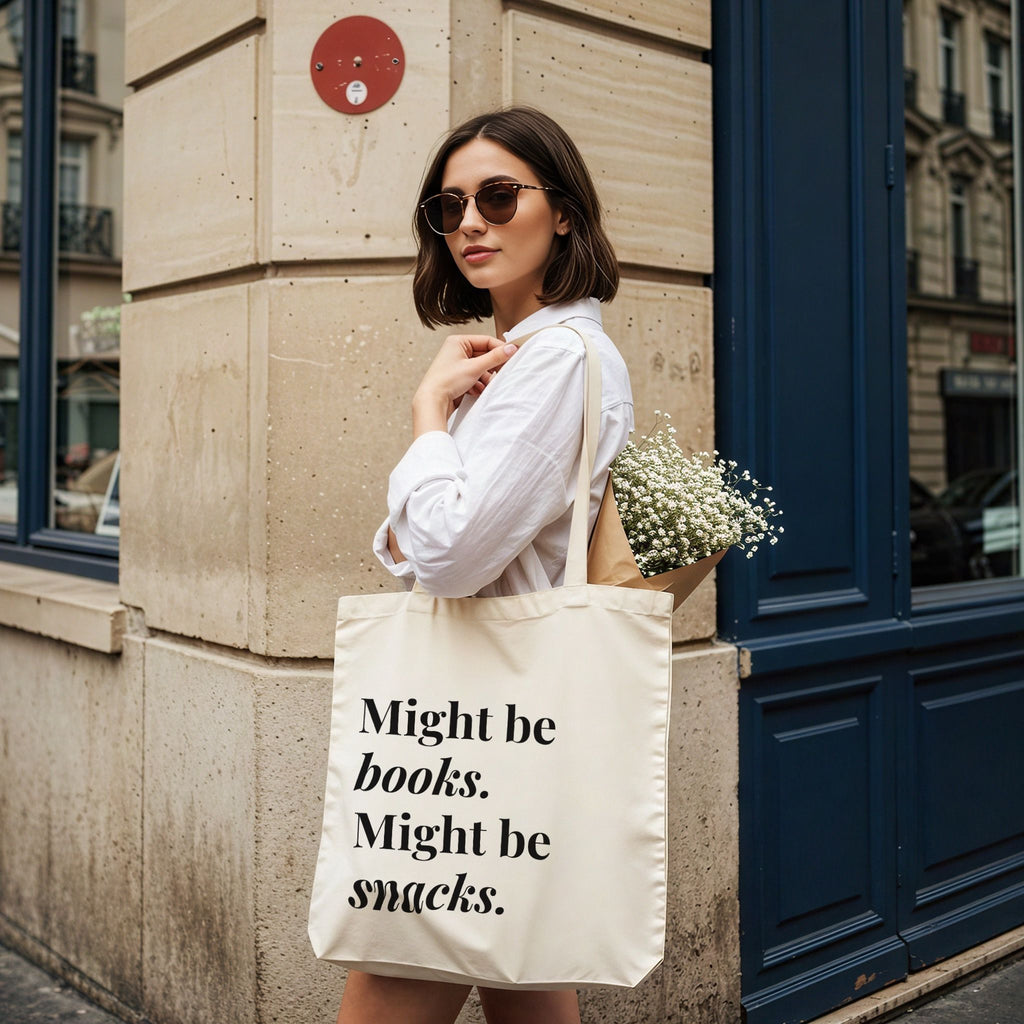 Might Be Books. Might Be Snacks Tote